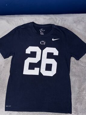 Mens Nike Penn State Saquon Barkley Navy Blue Jersey Tee